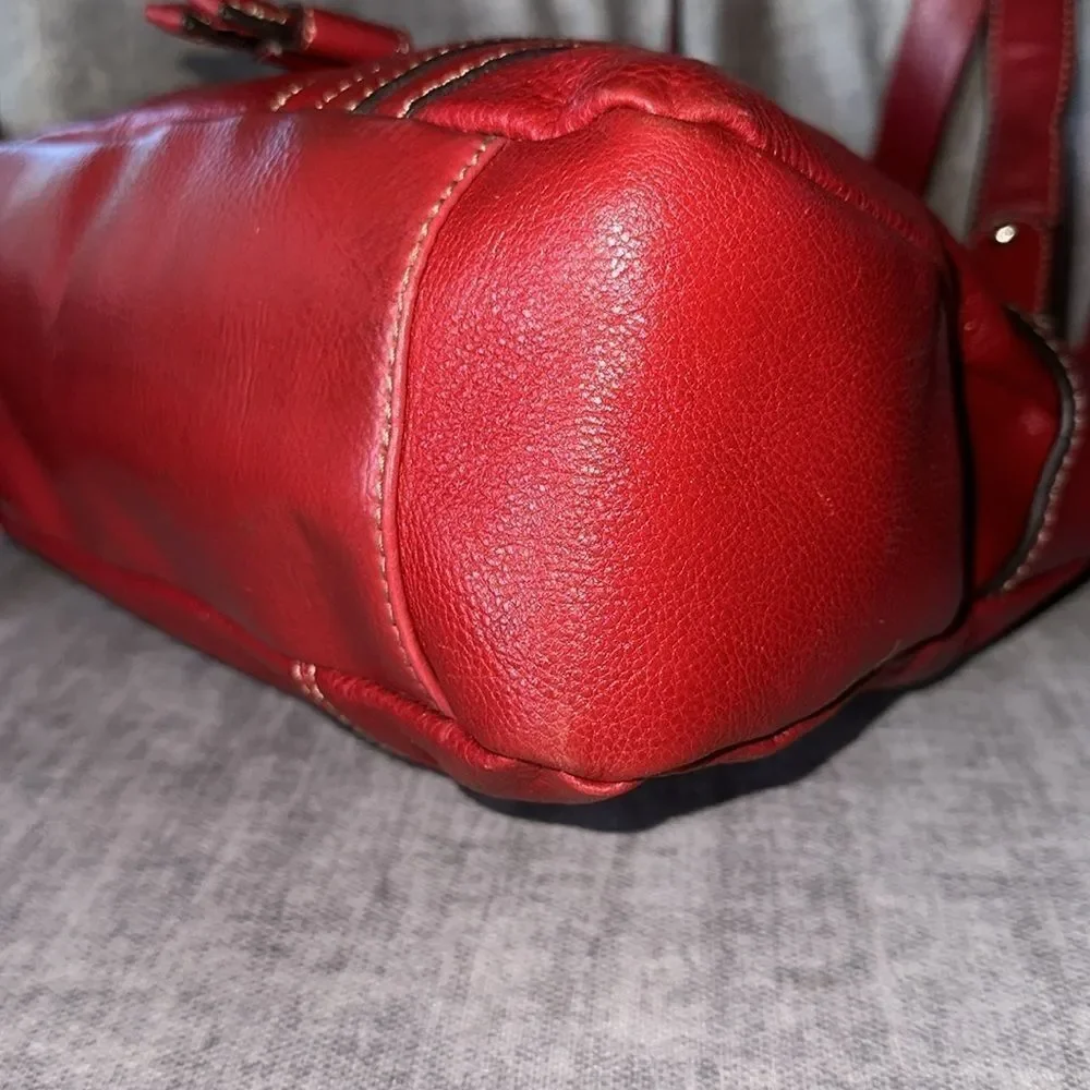 Pelle vintage red leather hobo